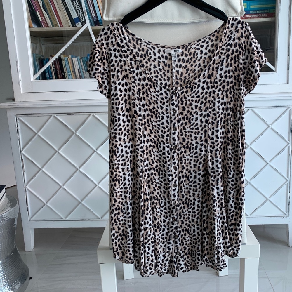 Amuse society tunic cheetah top